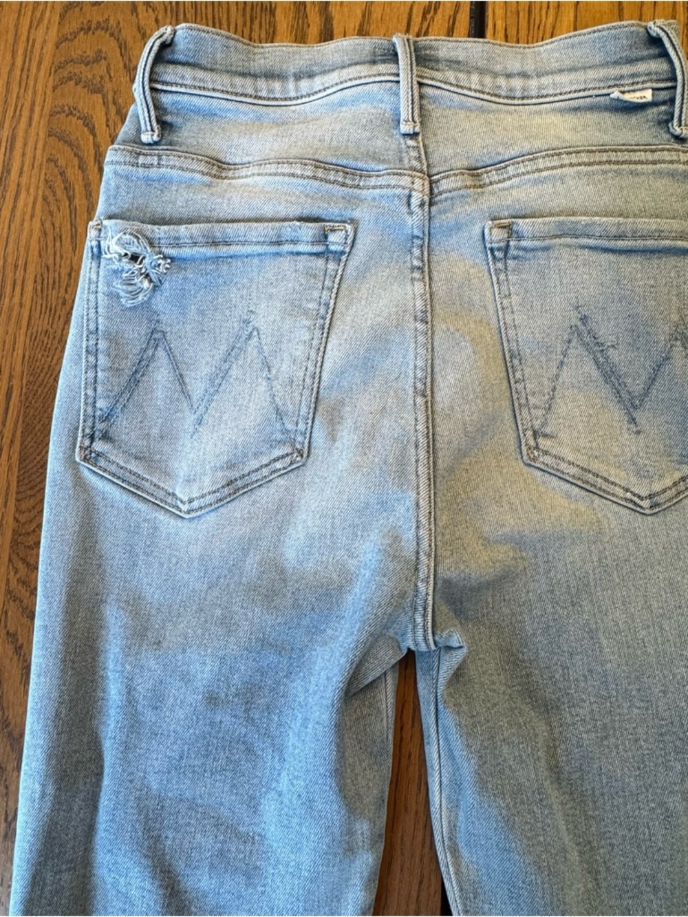 Mother The High Waisted Smokin’ Double Ankle Fray Jeans size 26 - Picture 14 of 16